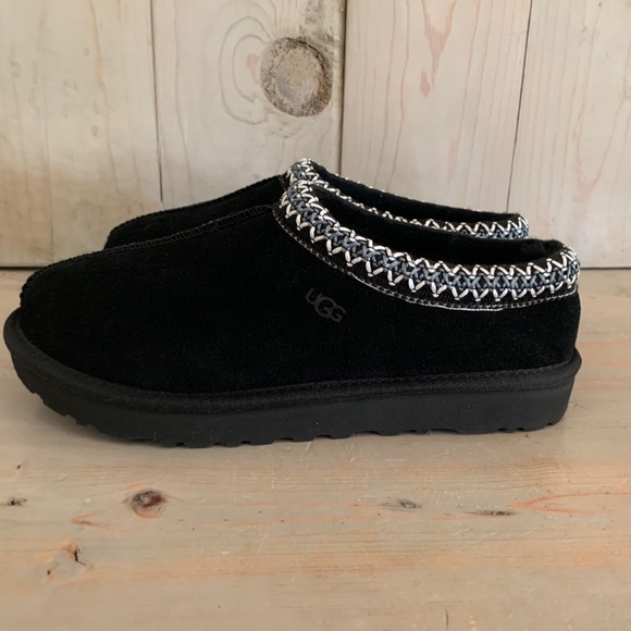 - UGG TASMAN MENS  BLACK SUEDE SLIPPERS mens us 13  NEW - Picture 6 of 7